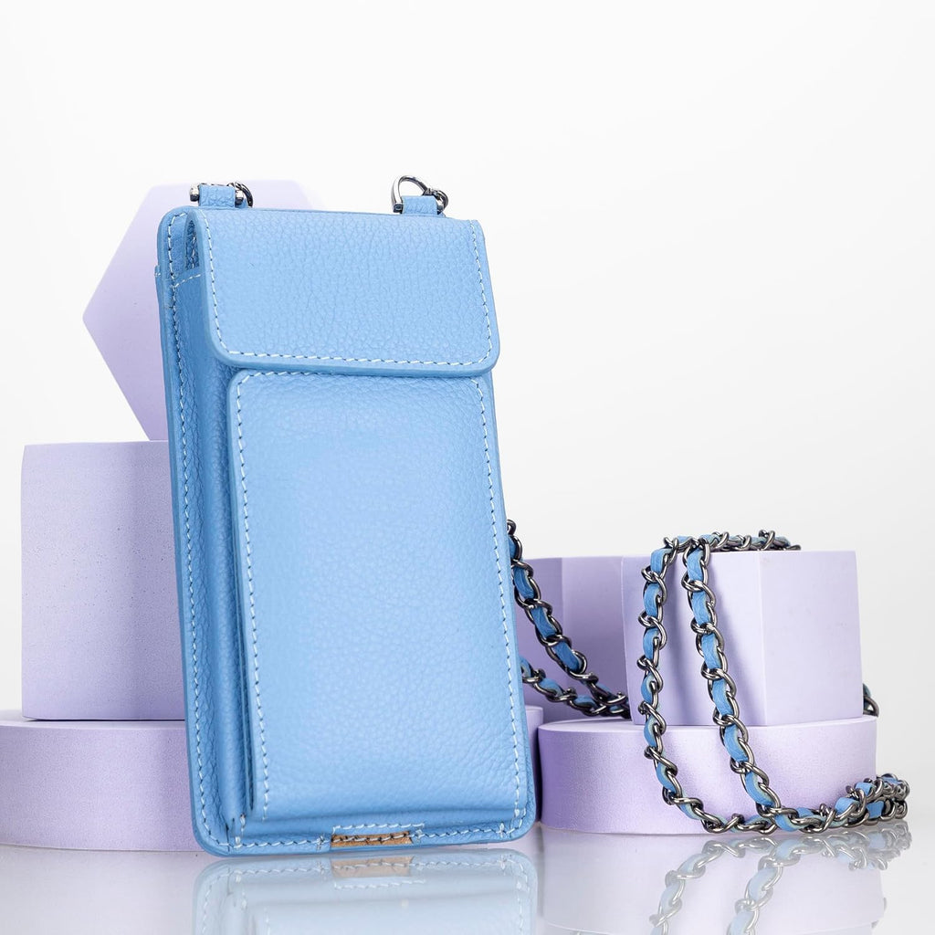 VENOULT Crossbody Wallet Compatible with iPhone 15 Pro MAX / 14 Pro / 13 Pro MAX All Mobile Devices up to 6.9' Zippered Women Purse, Shoulder Bag with Card Holder, Pocket & Chain Strap, Trendy