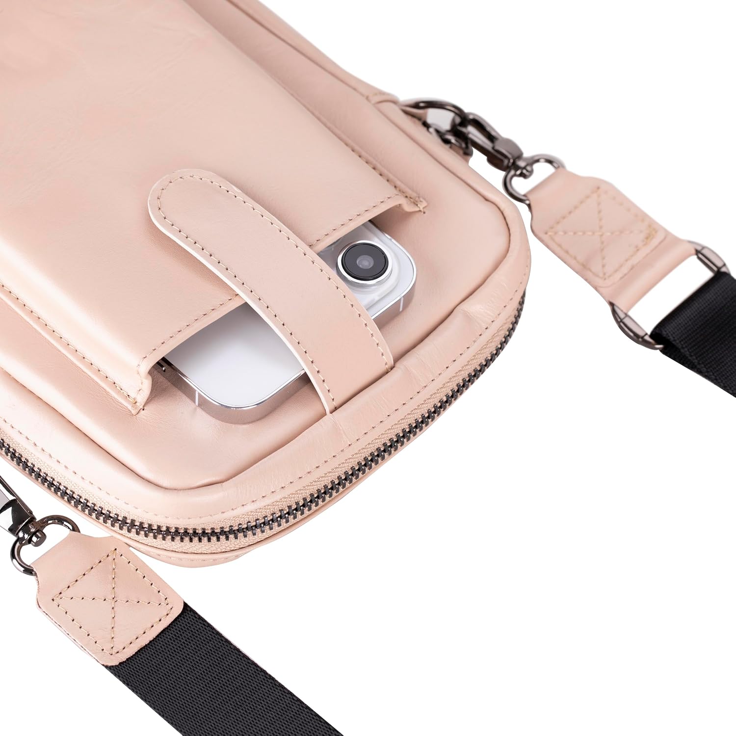 VENOULT Crossbody Leather Wallet for Man or Women fits iPhone 16 Pro MAX