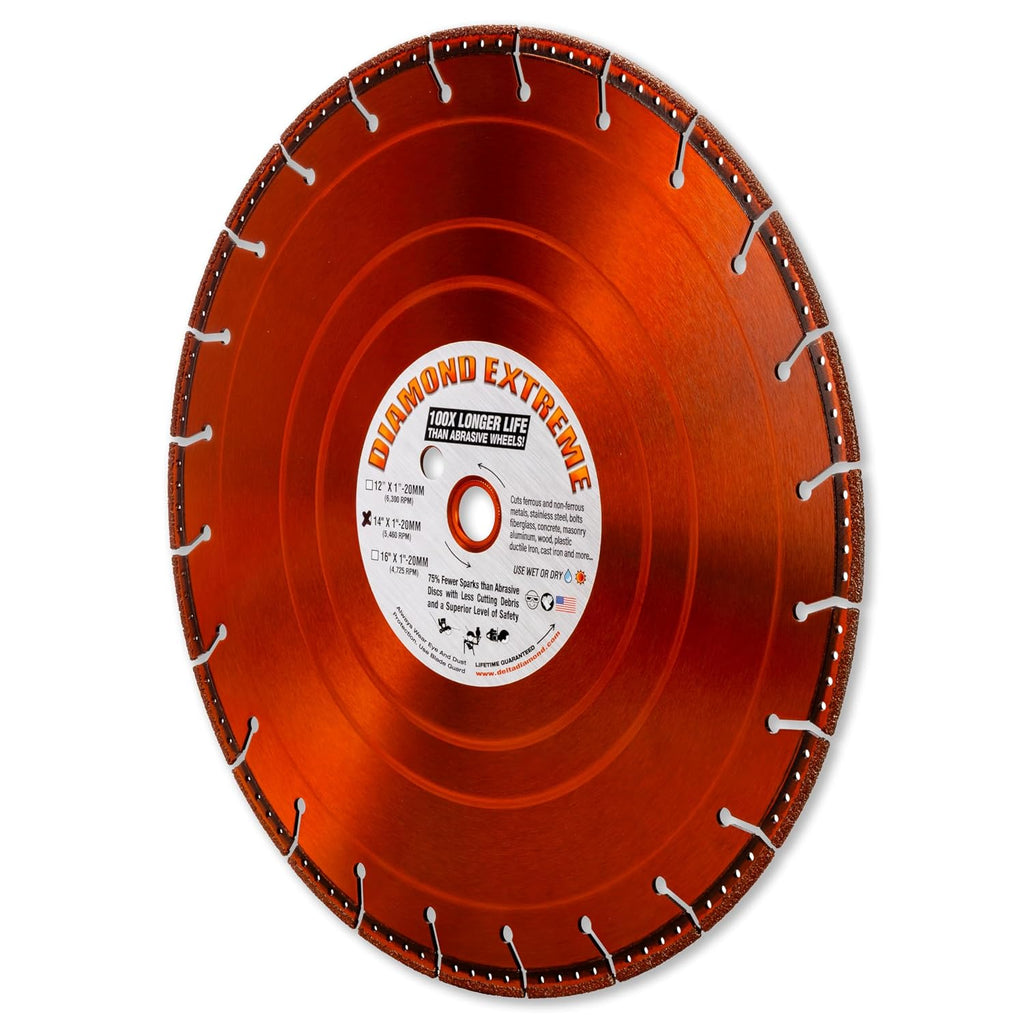 Diamond Extreme Metal Cut Off Wheel 14 Inch, Heavy-Duty All Purpose Metal Cutting Diamond Blade for Rebar, Steel, Iron & More