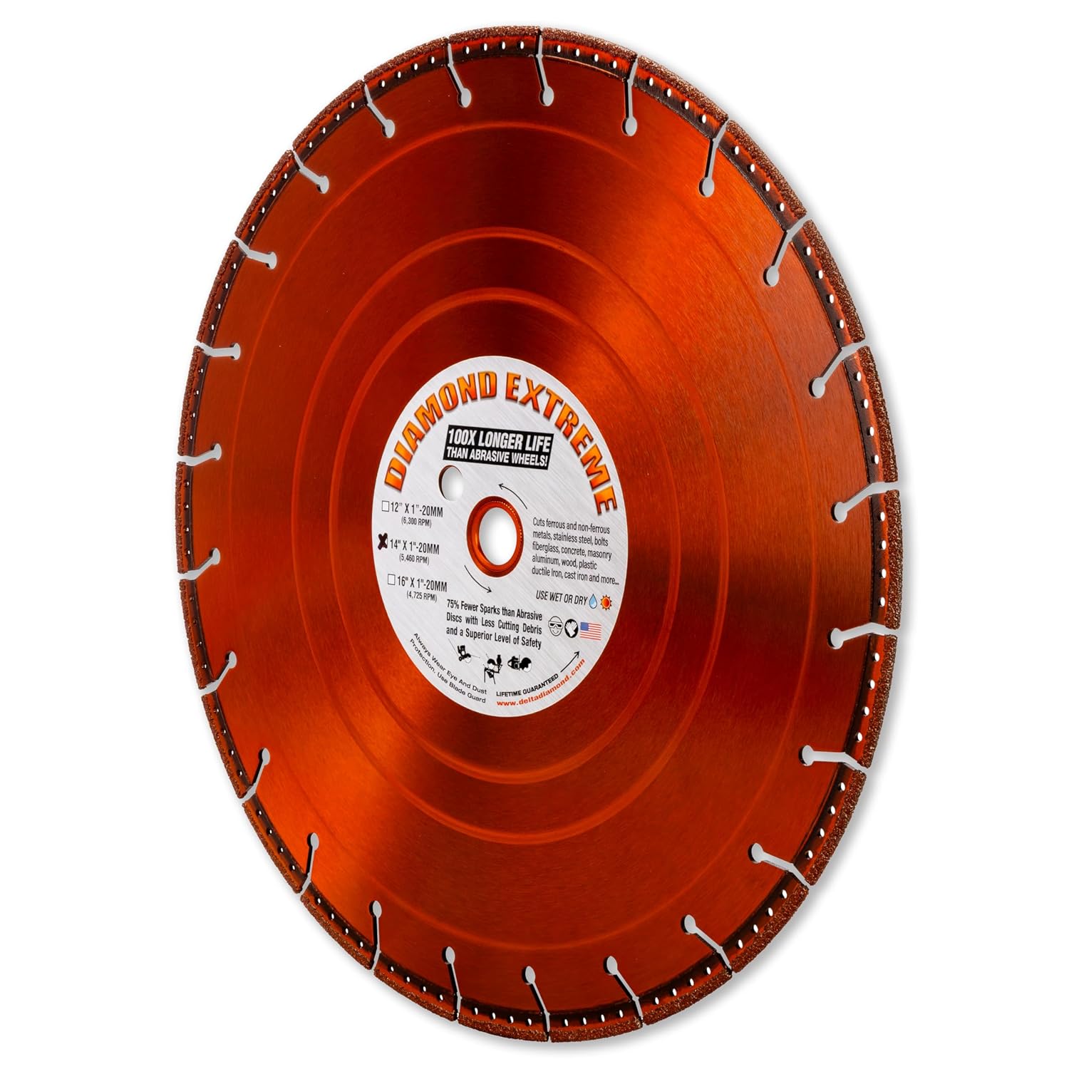 Diamond Extreme Metal Cut Off Wheel 14 Inch, Heavy-Duty All Purpose Metal Cutting Diamond Blade for Rebar, Steel, Iron & More
