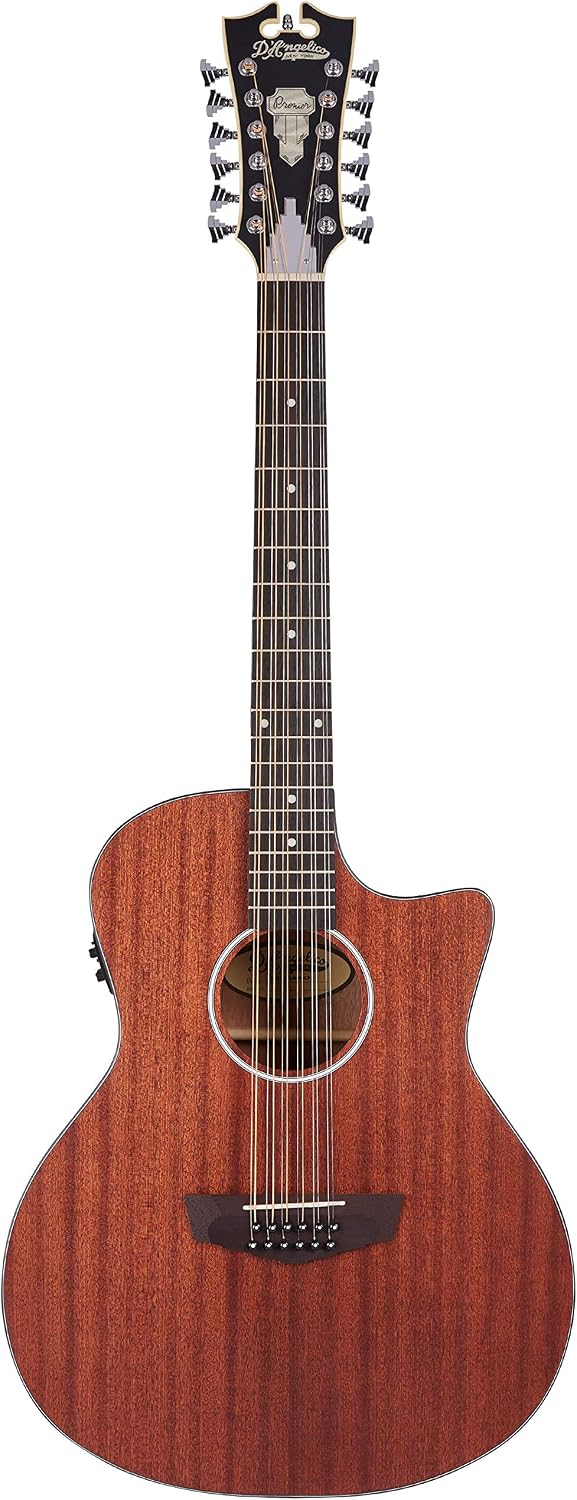 D'Angelico DAPLSG212MAHCP Premier Fulton 12 String Acoustic-Electric Guitar, Right - Natural