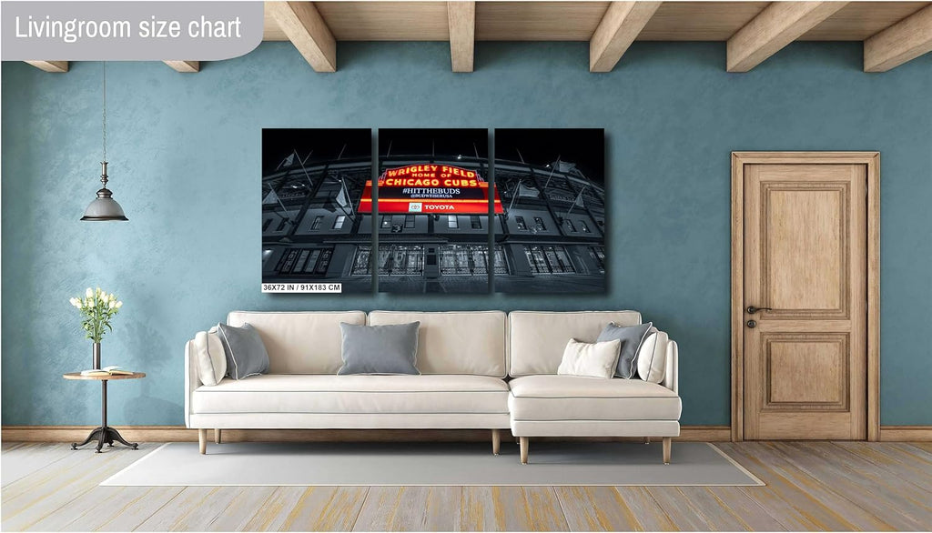 PHOTOS BY ZAMAN Wrigley Field, North Side of Chicago, Illinois, Major League Baseball Chicago Cubs, Paper, Canvas, Acrylic and Metal Print (Canvas Print-30 x 40 Inches)