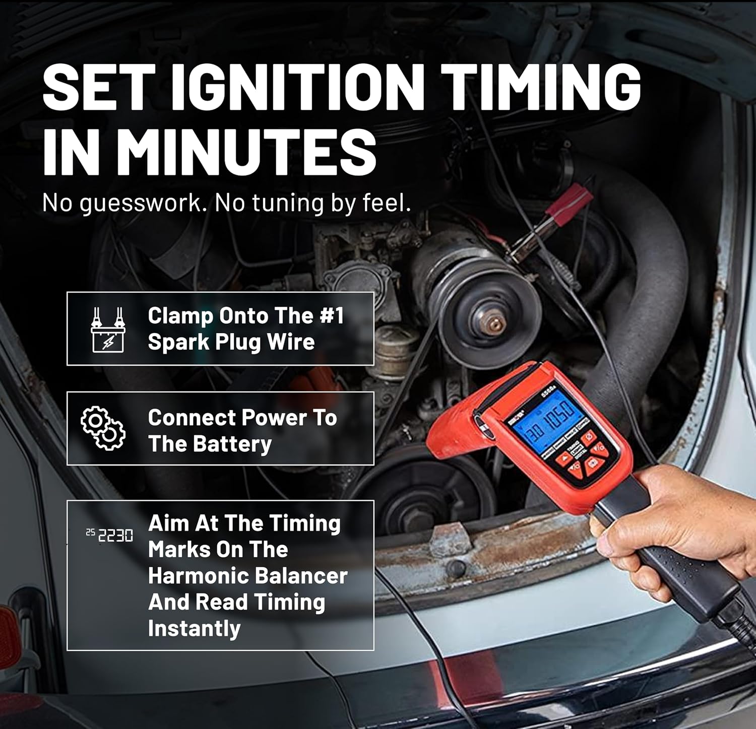 Innova 5568 Pro Digital Timing Light Tool with Digital Advance, LED Display, Ignition Timing for 2 and 4 Cycle Engines, Automotive Diagnostic Tool for Cars and Trucks