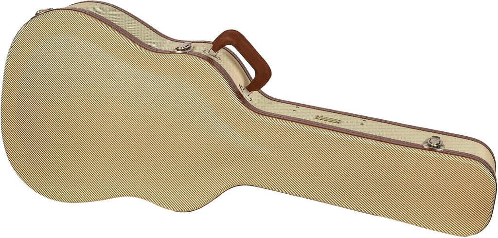 Crossrock Dreadnought Acoustic Guitar Case for Gibson J-45 / Martin D-Style | Classic Fabric Tweed Exterior, Re-Engineered Shell, Leather Handle & Deep Red Velvet Interior(CRW700DTW)