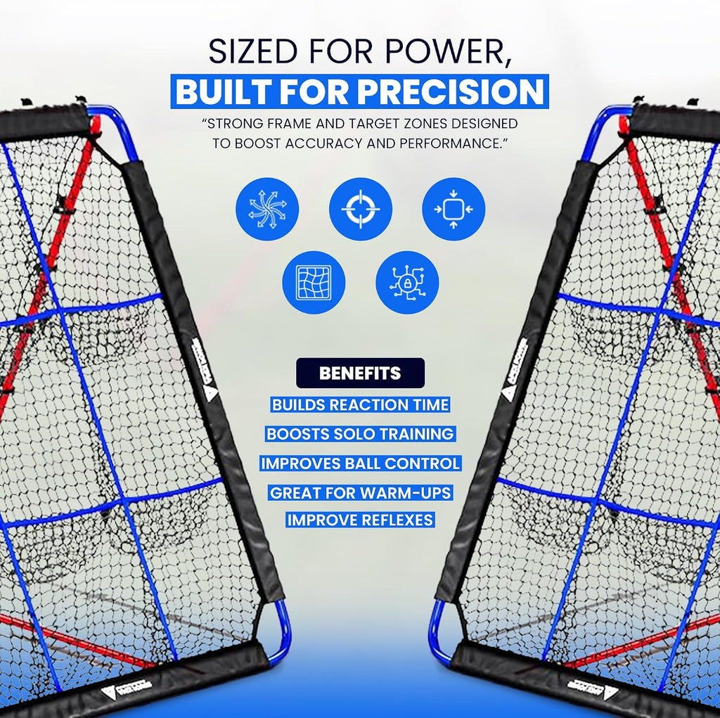 Baseball Rebounder Net | 12-Angle Baseball Pitching Net w/ 9 Pocket Nets – Softball & Baseball Training Equipment – Multi-Sport Bounce Back Net for Soccer, Volleyball, Basketball, Lacrosse & More
