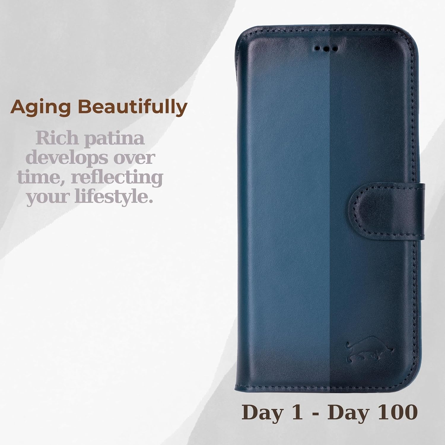VENOULT Leather Wallet Case for iPhone 17 Pro Max, Full Grain Genuine Leather, Magnetic Detachable, 4 Card Holder, Buesiness Style, Compatible with MagSafe, RFID, Handmade (Admiral Blue)