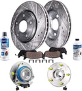 Detroit Axle - Front Wheel Bearing Hubs and Drilled Slotted Brake Kit Rotors w/Ceramic Pads for 06-11 Cadillac DTS SEDAN - [12-13 Chevy Impala] - 06-11 Buick Lucerne V8 - [08-09 LaCrosse/Allure V8]