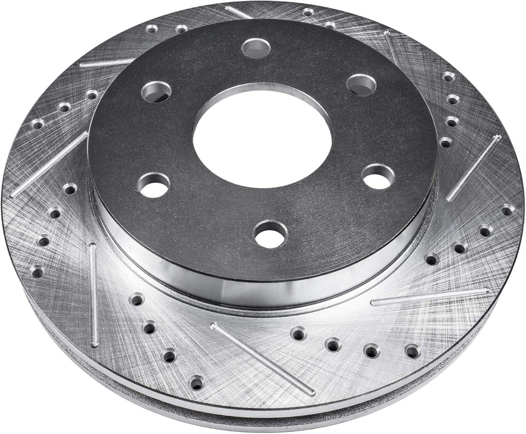 Detroit Axle - Brake Rotors for 2017 2018 2019 2020 2021 2022 2023 2024 Nissan TITAN Drilled and Slotted Disc Brake Rotors Replacement : 13.78' inch Front and 13.58' inch Rear Rotors