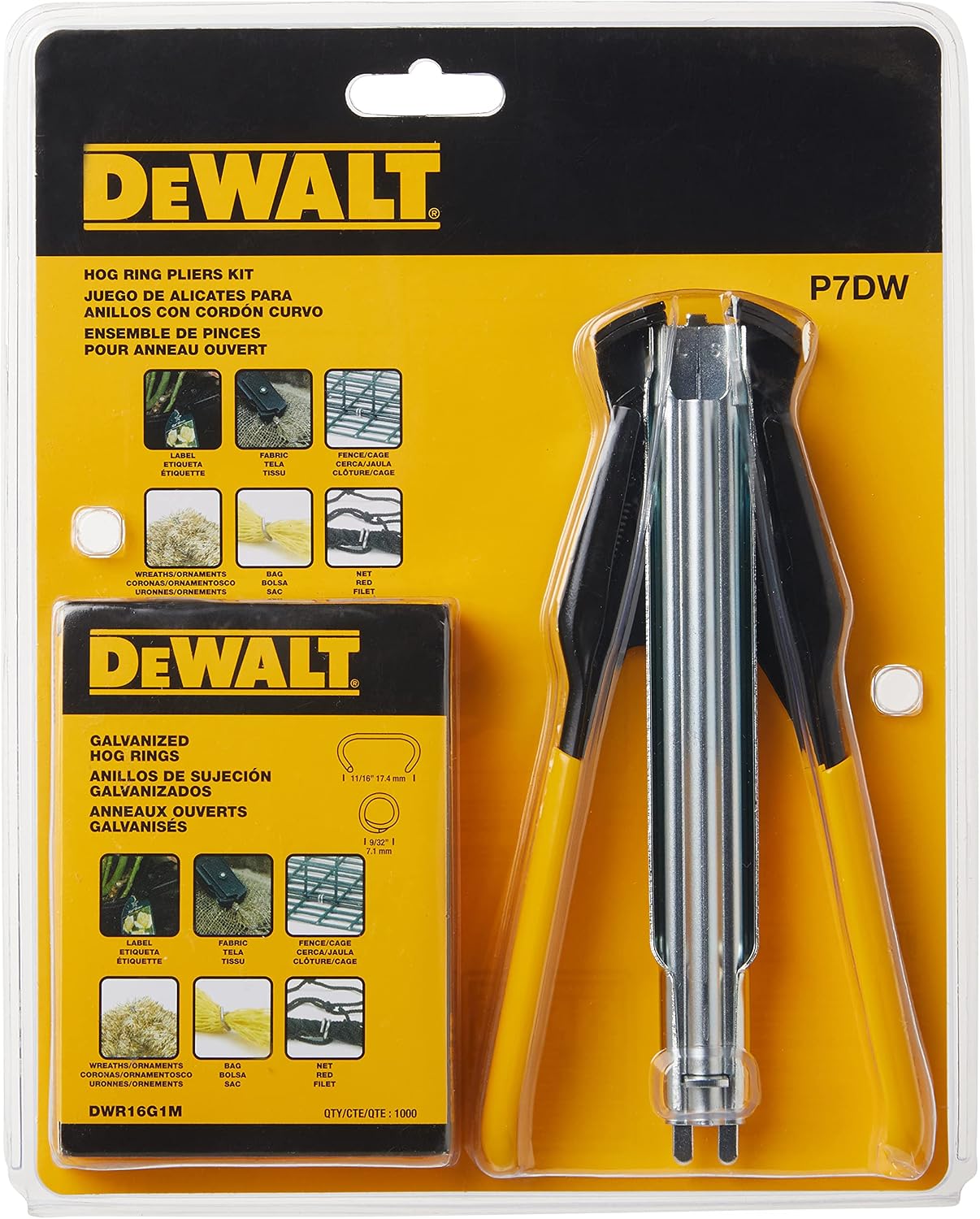 DEWALT Hog Ring Pliers Kit,Includes Pliers and 1000 Ring Pack (P7DW),(Pack of 10)