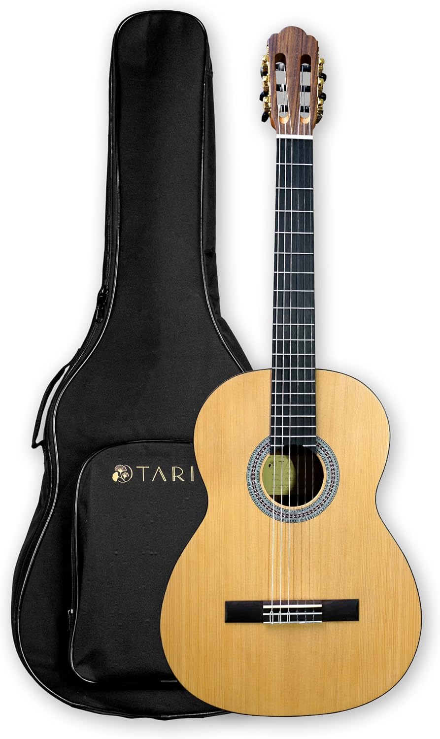 TARIO 39 Inch Classical Guitar Full Size Acoustic Guitar Spruce top Ovangkol back and sides Okoume neck laurel fingerboard