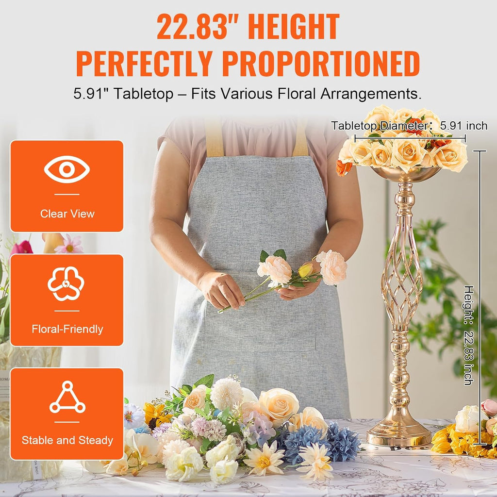 VEVOR Metal Wedding Centerpiece Gold,Candlestick,20PCS 58cm/22.83'