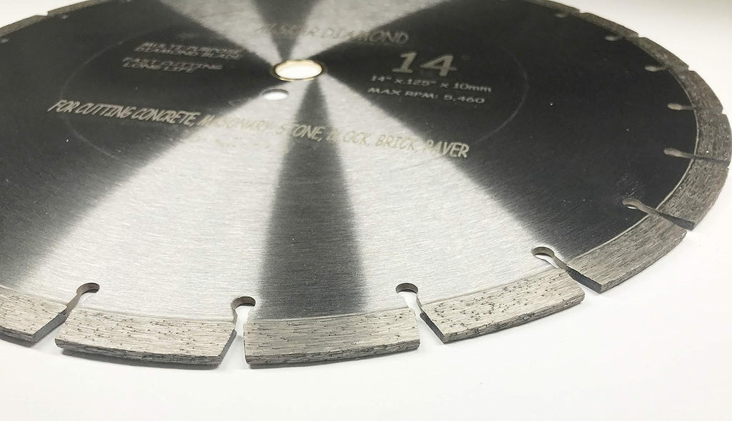 (10 Pack) ALSKAR DIAMOND ADLSS 14 inch Dry or Wet Cutting General Purpose Segmented High Speed Diamond Saw Blades for Concrete Stone Brick Masonry (14' - 10 pcs)