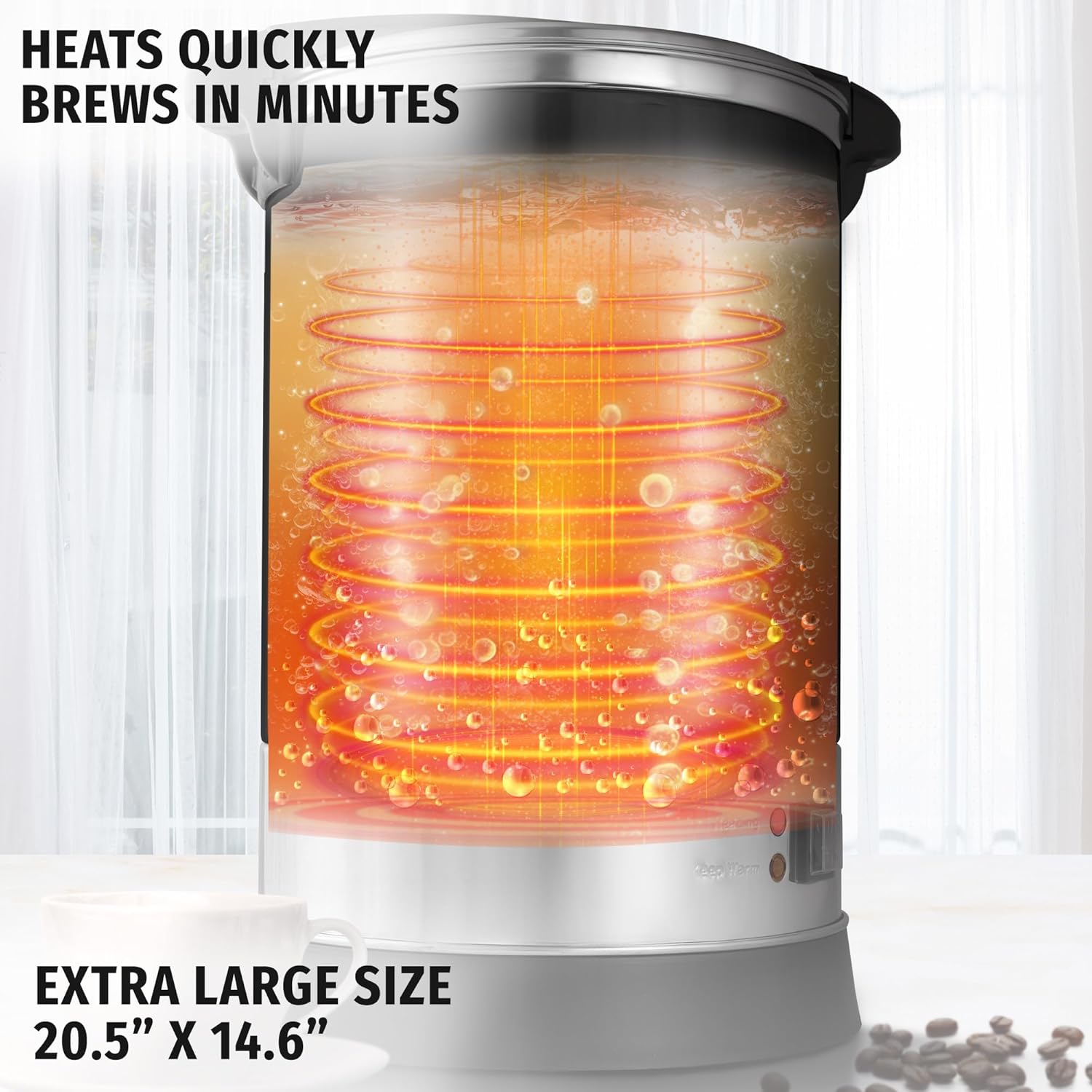 Zulay Commercial Grade 100 Cup Coffee Maker Hot Water Urn - Large Percolator Pot Dispenser With Double-Wall Stainless Steel, Quick Brew, Stays Hot for Tea & Beverage at Events & Catering - Silver