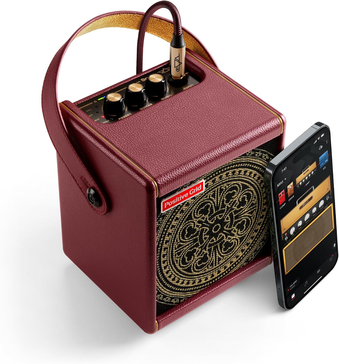 Positive Grid Spark Mini Vai Special Edition 10-Watt Portable Smart Guitar Amp and Bluetooth Speaker – Designed by Steve Vai