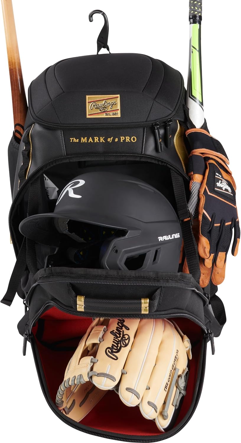 Rawlings | Gold Collection Backpack Equipment Bag | Baseball/Softball | Multiple Colors