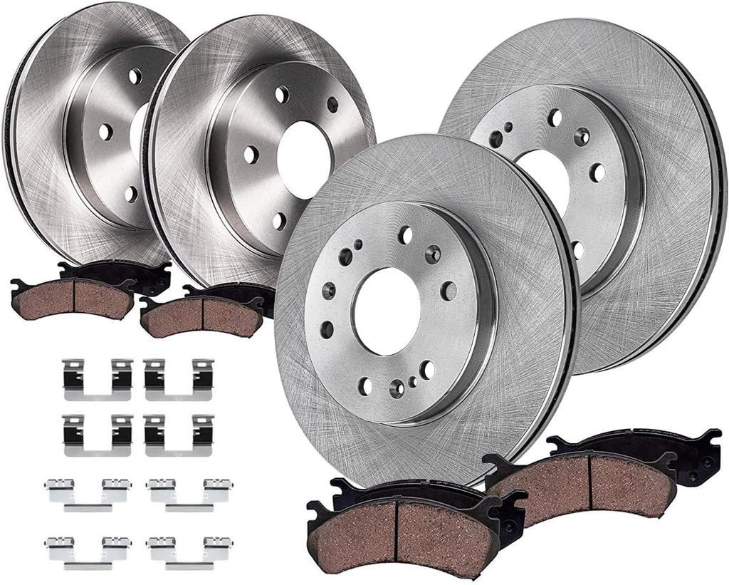 Detroit Axle - 8pc Brake Kit for Chevrolet Suburban 1500 Avalanche Tahoe GMC Yukon XL 1500 Cadillac Escalade EXT ESV Rear Disc Brake Rotors Ceramic Brakes Pads Replacement