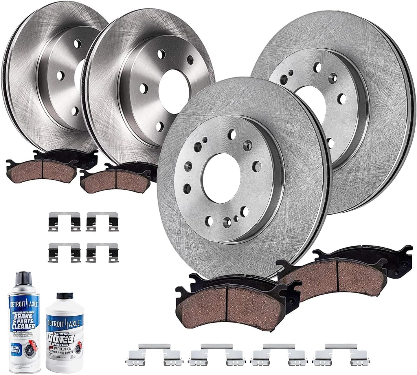 Detroit Axle - Brake Kit for Chevrolet Suburban 1500 Avalanche Tahoe GMC Yukon XL 1500 Cadillac Escalade EXT ESV, Disc Brake Rotors Ceramic Brakes Pads Replacement