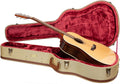 Crossrock Dreadnought Acoustic Guitar Case for Gibson J-45 / Martin D-Style | Classic Fabric Tweed Exterior, Re-Engineered Shell, Leather Handle & Deep Red Velvet Interior(CRW700DTW)