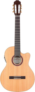 Kremona R65CWC Nylon-String Acoustic-Electric Guitar – Handmade in Europe – Padded Gig Bag Included