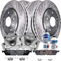 Detroit Axle - Brake Kit for 2013-2015 BMW X1, 2010-2013 328i 328i xDrive, Front Rear Drilled Rotors Brake Pads + 2 Front Brakes Calipers w/Bracke - 12pc Set