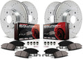 PowerStop Front and Rear Brake Kit for Honda Odyssey 2015-17 - Drilled and Slotted Disc Rotors with Carbon-Fiber Ceramic Brake Pads Replacement, K6958