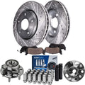 Detroit Axle - Rear Wheel Bearing Hubs Brake Kit for Chevy Malibu Impala Buick LaCrosse Regal Allure Cadillac XTS, Wheel Bearing Hubs Brake Rotors Brake Pads Lug Nuts Socket Keys Replacement