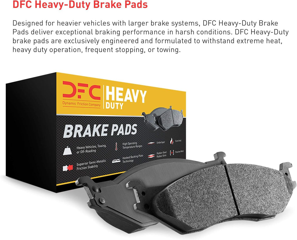 Dynamic Friction Company Front Brakes and Rotors| Automotive Replacement Brake Kits| Front Heavy Duty Brake Pads and Rotors Kit| Fits 1991-1996 Dodge Dakota