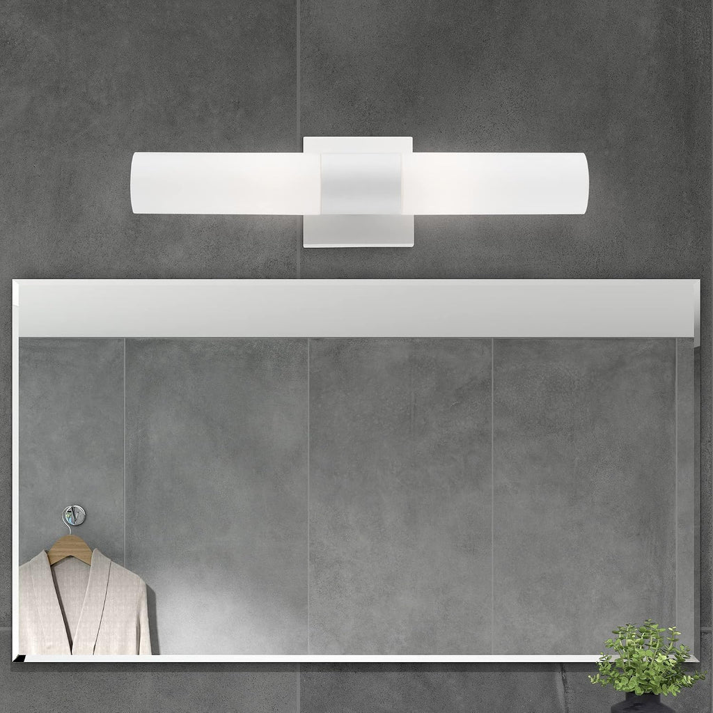 Livex Lighting 10102-03 Aero 2 Light ADA Vanity Sconce, White with Brushed Nickel Accent, 4.5 x 17.75