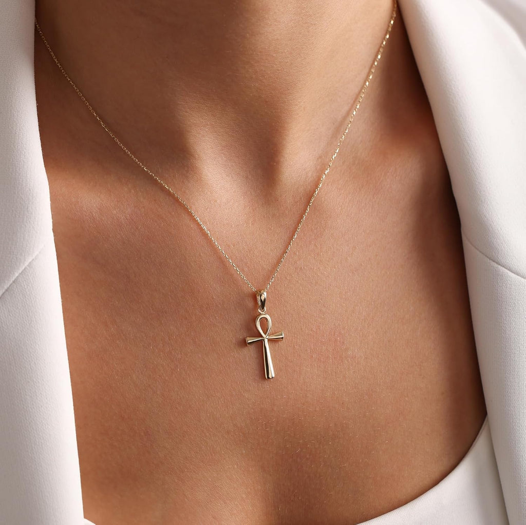 14K Solid Gold Necklace | Gold Chain Necklace For Women | 14K Gold Necklaces | Gold Pendant Necklace | Dainty Necklaces | 18' | Real Yellow Fine Gold