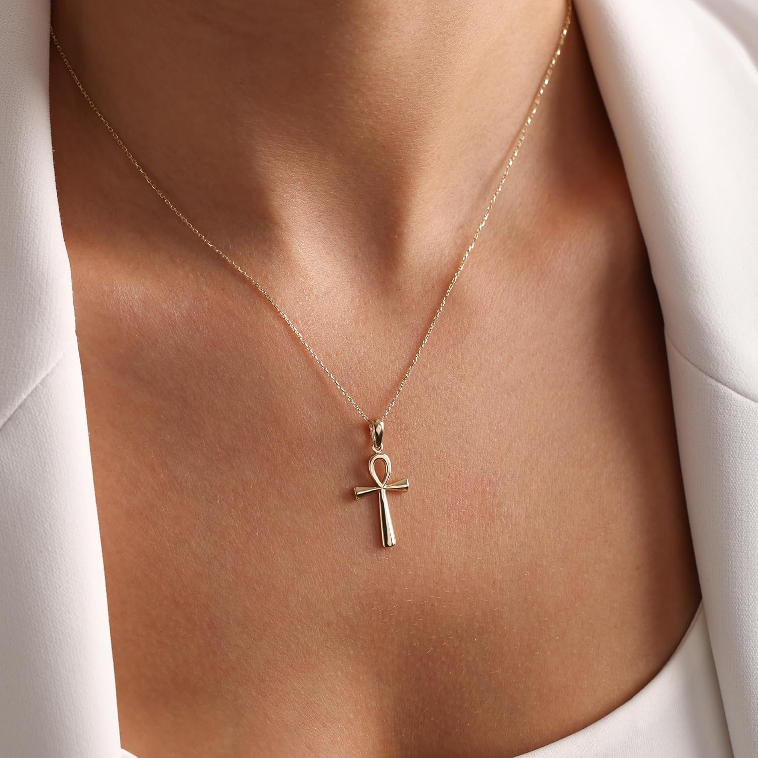 14K Solid Gold Necklace | Gold Chain Necklace For Women | 14K Gold Necklaces | Gold Pendant Necklace | Dainty Necklaces | 18' | Real Yellow Fine Gold