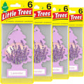 LITTLE TREES Air Fresheners Car Air Freshener. Hanging Tree Provides Long Lasting Scent for Auto or Home. Lavender, 24 Airs Fresheners (Pack of 6)