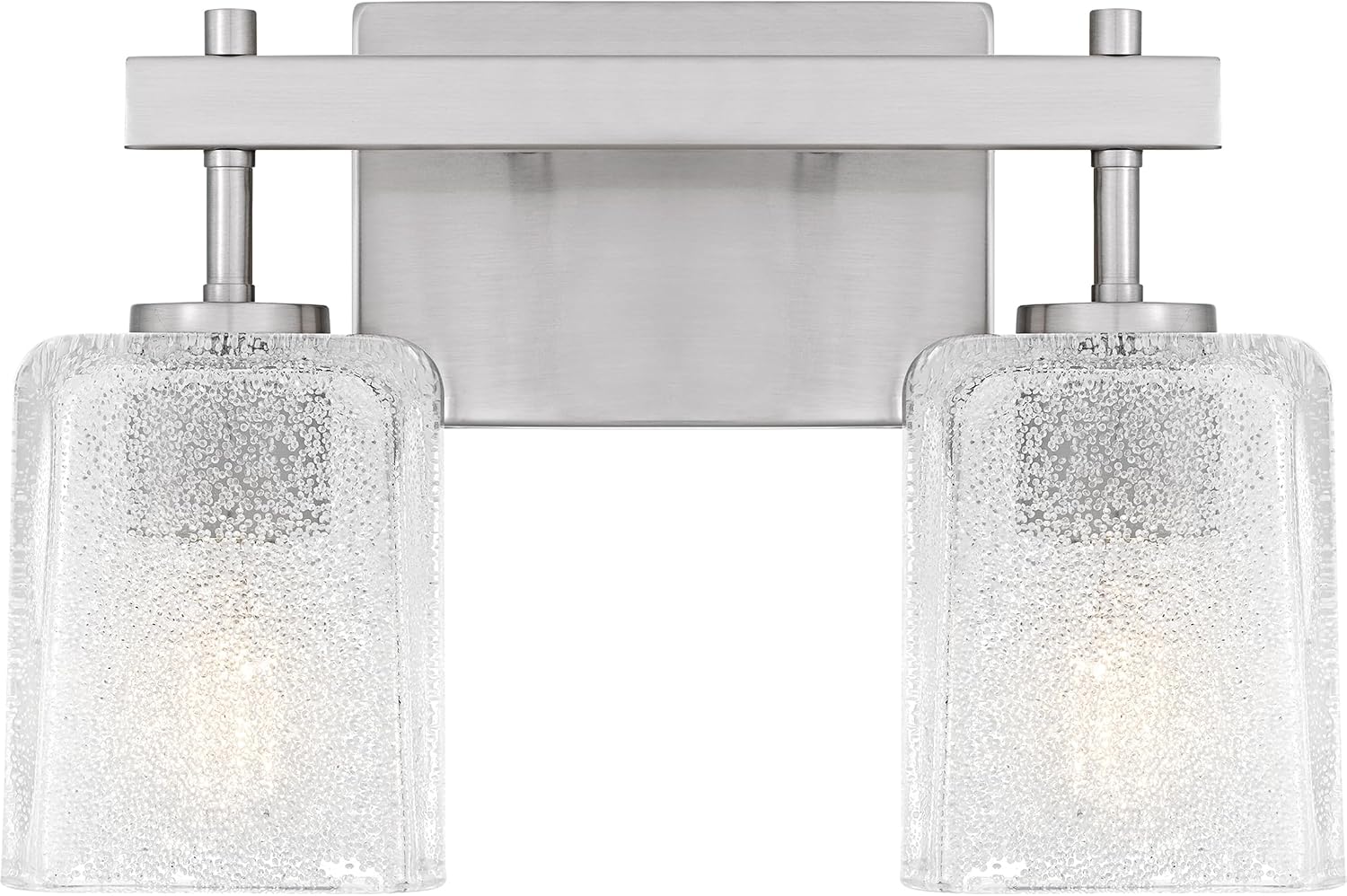 Quoizel Brenthouse Bath Vanity Light, 13.5 Inch 2-Light Bathroom Fixture, Brushed Nickel Modern Industrial Light, 100W Max, for Bathroom, Bedroom or Kitchen