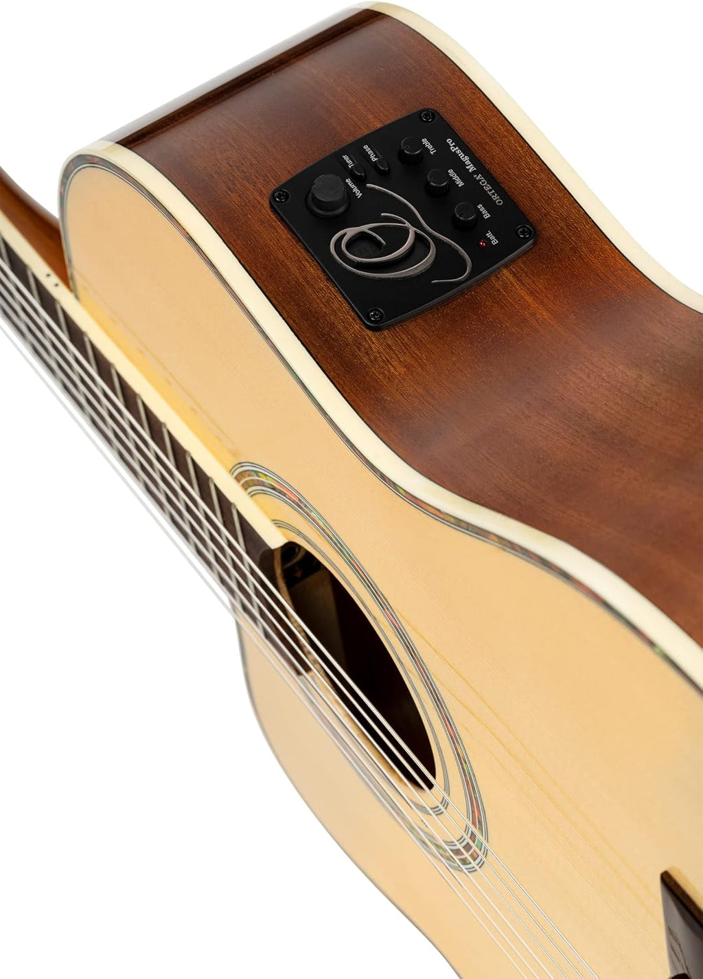 Ortega Guitars 6 String Family Series Pro Left-Handed Solid Top Acoustic-Electric Nylon Classical Guitar w/Bag, Full (RCE141NT-L)