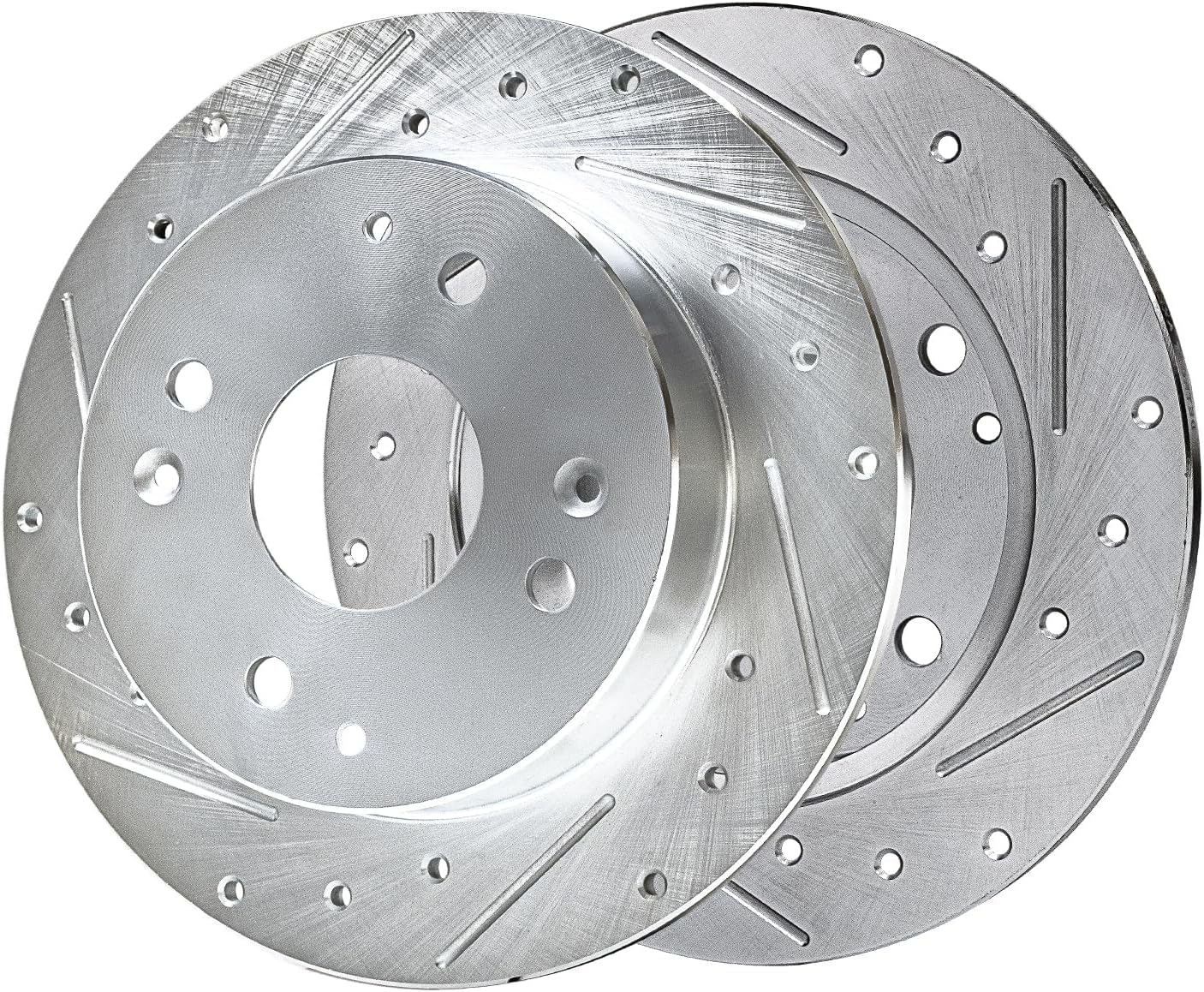 Detroit Axle - Brake Kit for Acura 1997 CL, 1991-1997 Honda Accord Drilled and Slotted Disc Brake Rotors Ceramic Brakes Pads Replacement: 10.24' inch Front and Rear Brake Rotors