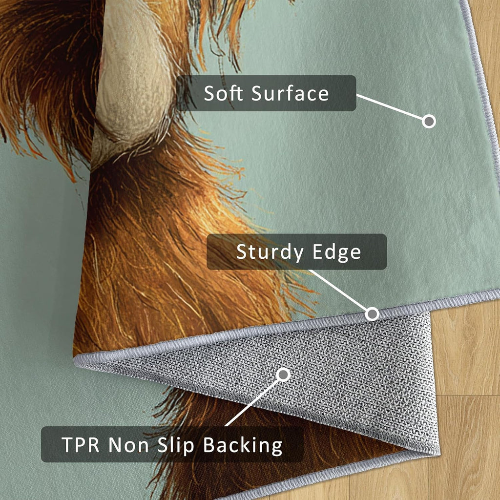 Highland Cow Rug 8x12 for Bedroom, Cute Cattle Patterned Living Room Area Rug, Highland Cow Kids Boys Girls Room Decor, Washable Soft Thin Carpet with Non Slip Backing, 8 x 12 ft - Lu11666