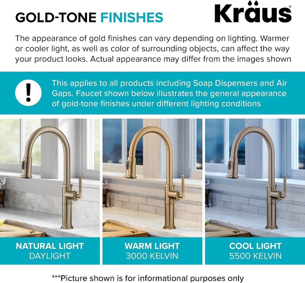 KRAUS KVF-1200BG Arlo™ Brushed Gold Tall Vessel Bathroom Faucet with Pop-Up Drain