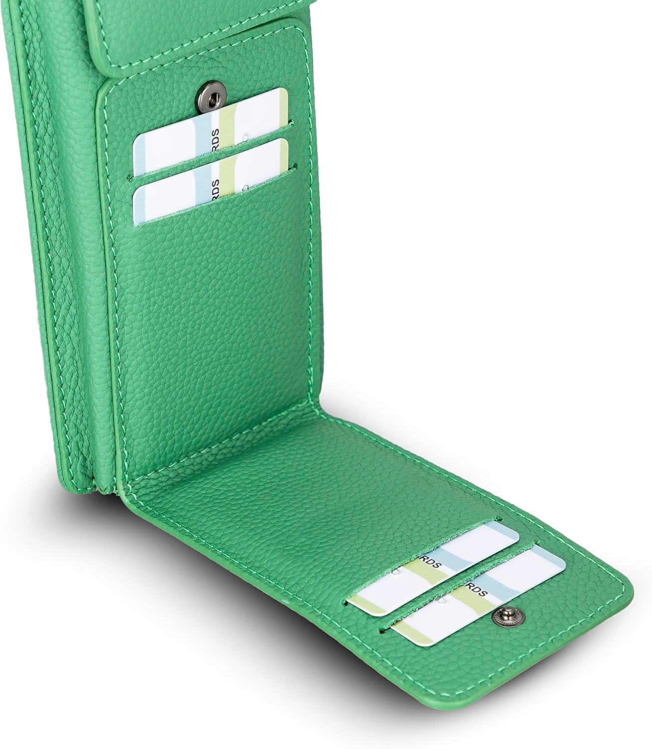 Crossbody Women Wallet fits iPhone 16 Pro MAX / 17 Pro MAX and All Mobile Devices up to 6.9' - Zippered Women Purse, Shoulder Bag with Card Holder, Pocket & Chain Strap, Trendy (Pistachio)