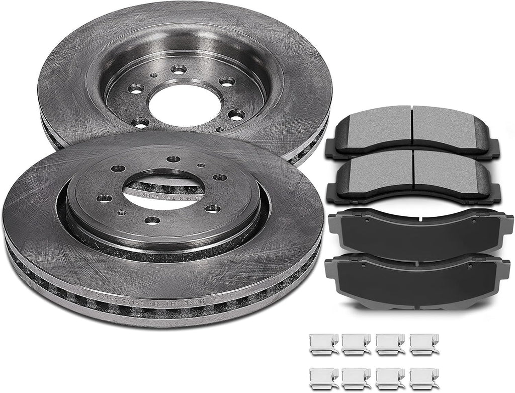 SCITOO - Brake Kits For Ford For Expedition 2010-2021,For F-150 2010-2020,For Lincoln For Navigator 2010-2021 Front Disc Brake Rotors and Semi Metallic Brakes Pads Replacement: 54153;D1414-8528