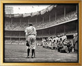 Poster Master The Babe Bows Out Canvas - Retro Babe Ruth Retires Print - Sports Art - Gift for Him, Men, Athlete - Baseball Art - Decor for Man Cave, Gym, Living Room - 24x32 Gold Framed Canvas