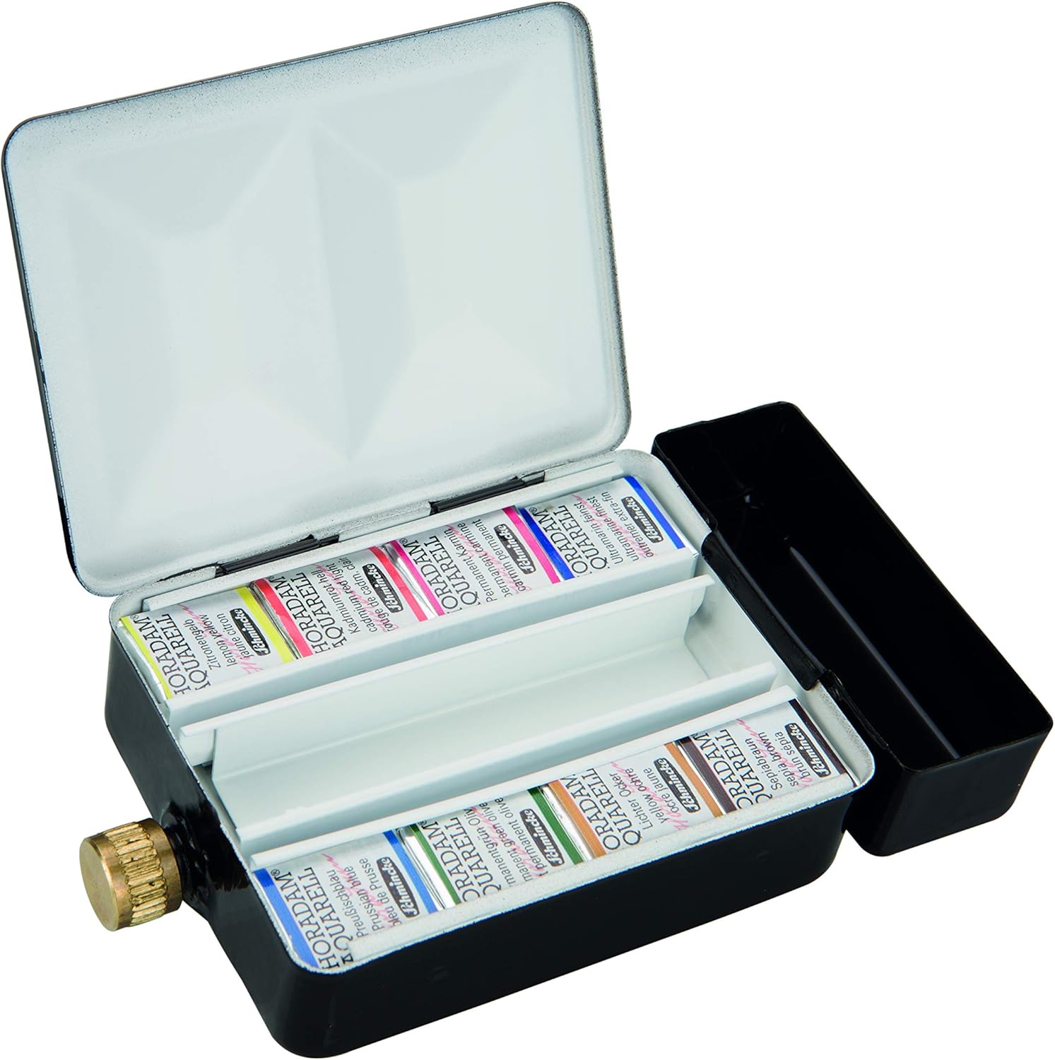 Schmincke Horadam Aquarell Half-Pan Paint Metal Set with Water Container, Set of 8 Colors (74408097)