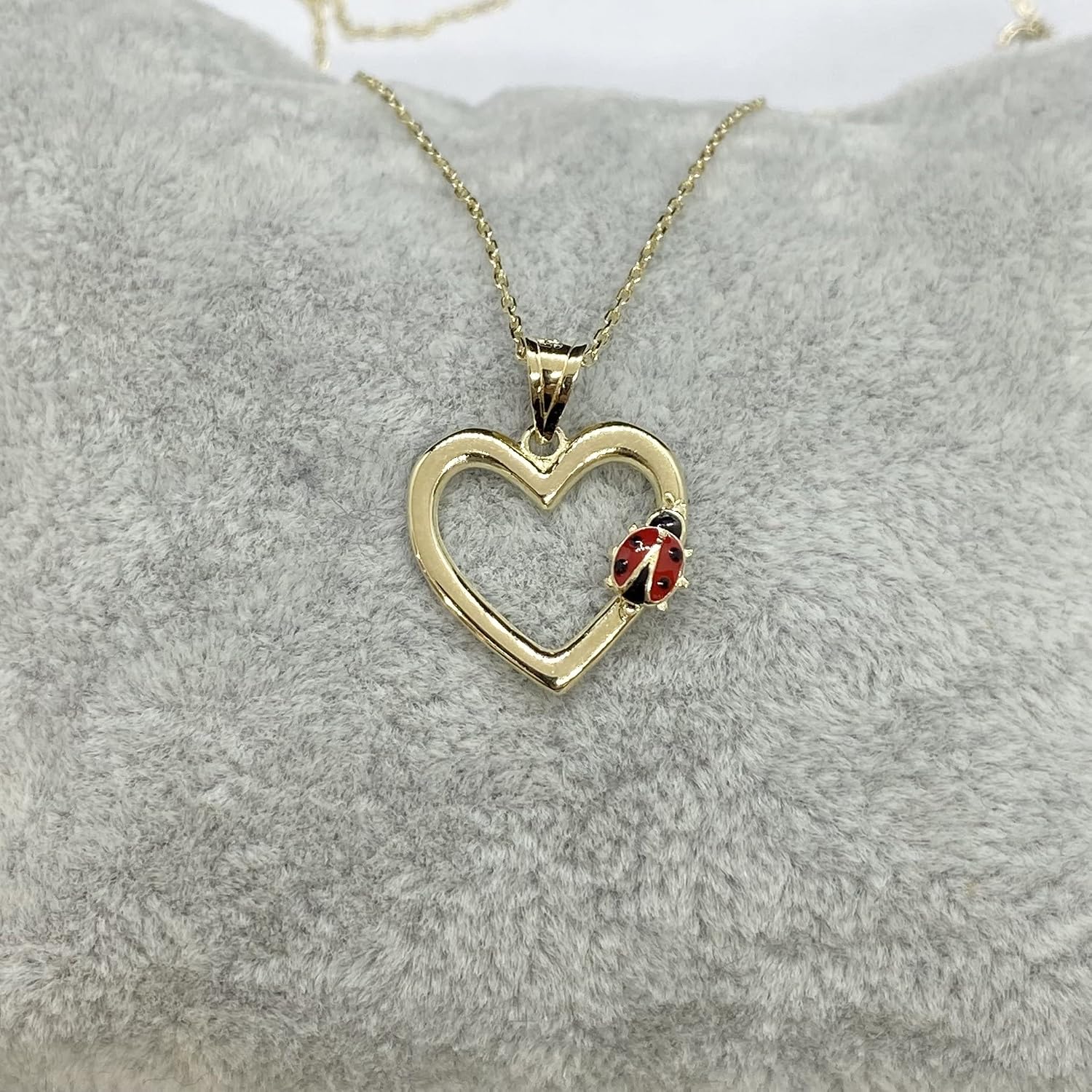 14K Real Solid Gold Heart Necklace for Women, Open Heart Dainty Charm Pendant, Christmas Birthday Gift for her mom girls, Handmade Jewelry