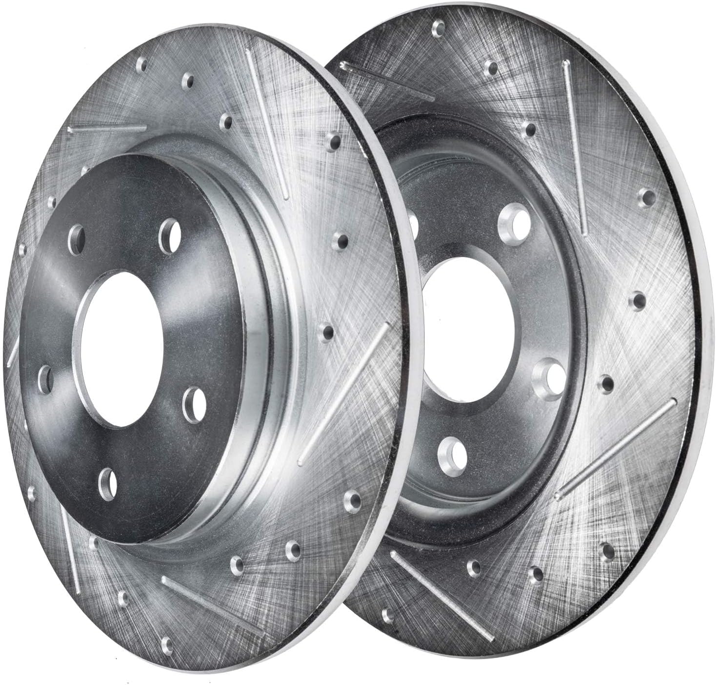 Detroit Axle - Brake Kit for 2016 2017 2018 Ford Focus, Drilled Slotted Disc Brake Rotors Ceramic Brakes Pads Replacement : 13.78' inch Front and 11.89' inch Rear Rotors