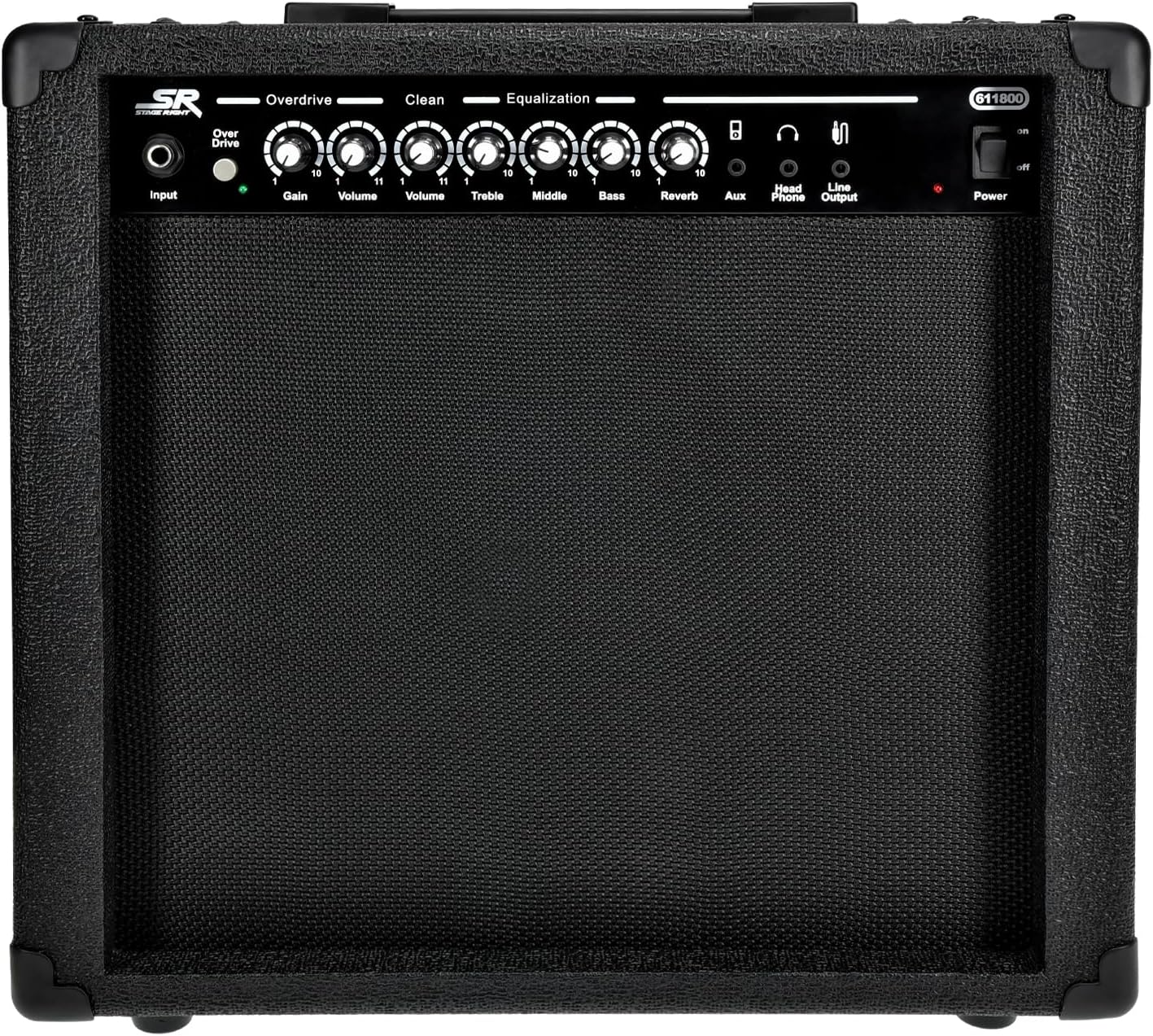 Monoprice 1x10 Guitar Combo Amplifier - Black 40-Watt, Spring Reverb, 10-Inch 4-Ohm Speaker, High & Low Inputs, Headphone Output - Stage Right Series