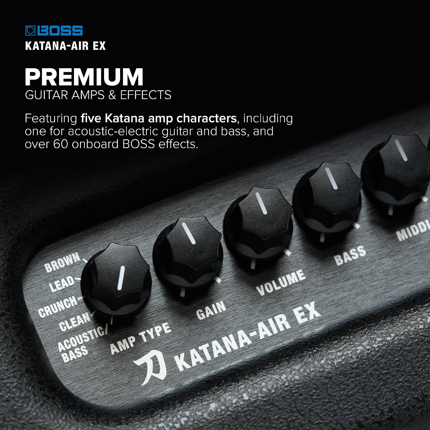 BOSS Katana-Air EX | Powerful Wireless Desktop Amplifier for Guitar, Bass & Acoustic-Electric Guitar & Bass | Stereo Sound with Dual Five-Inch Speakers | 5 Amp Characters | Premium Amps & Effects