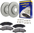 Goodyear Brakes PRK39648F | Front Brake Kit w/Pair (2) of Coated Brake Rotors & Carbon-Ceramic Brake Pads fit Chrysler Town & Country 16-08; Dodge Grand Caravan 16-08 & More - See Applications Below