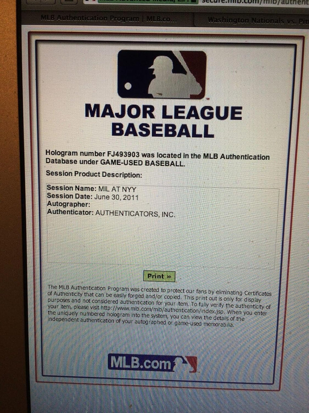 MARK TEIXEIRA MLB/JSA SIGNED INSCRIBED 300 HR GAME Game Used On 6-30-11 - MLB Autographed Game Used Baseballs