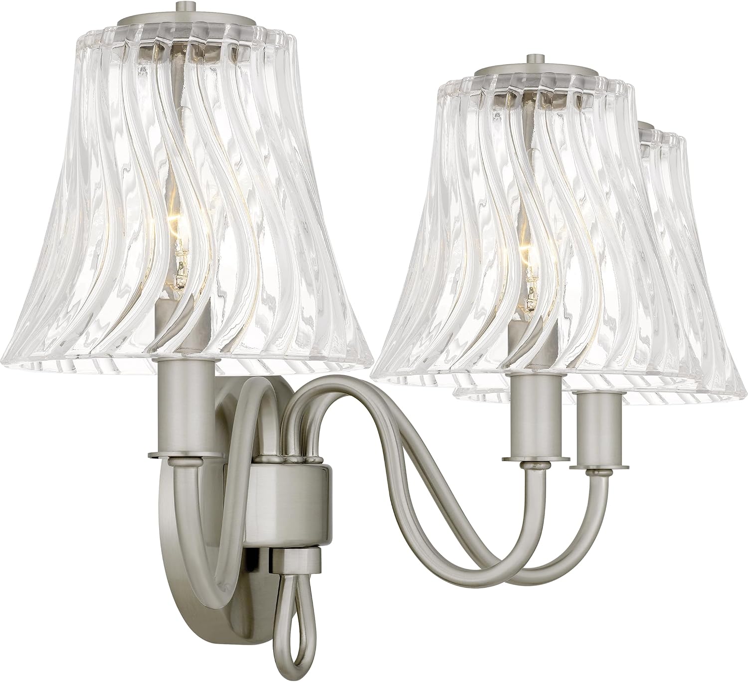 Quoizel McKinney Bath Vanity Light, 23 Inch 3-Light Bathroom Fixture, Brushed Nickel Modern Industrial Light, 60W Max, for Bathroom, Bedroom or Kitchen