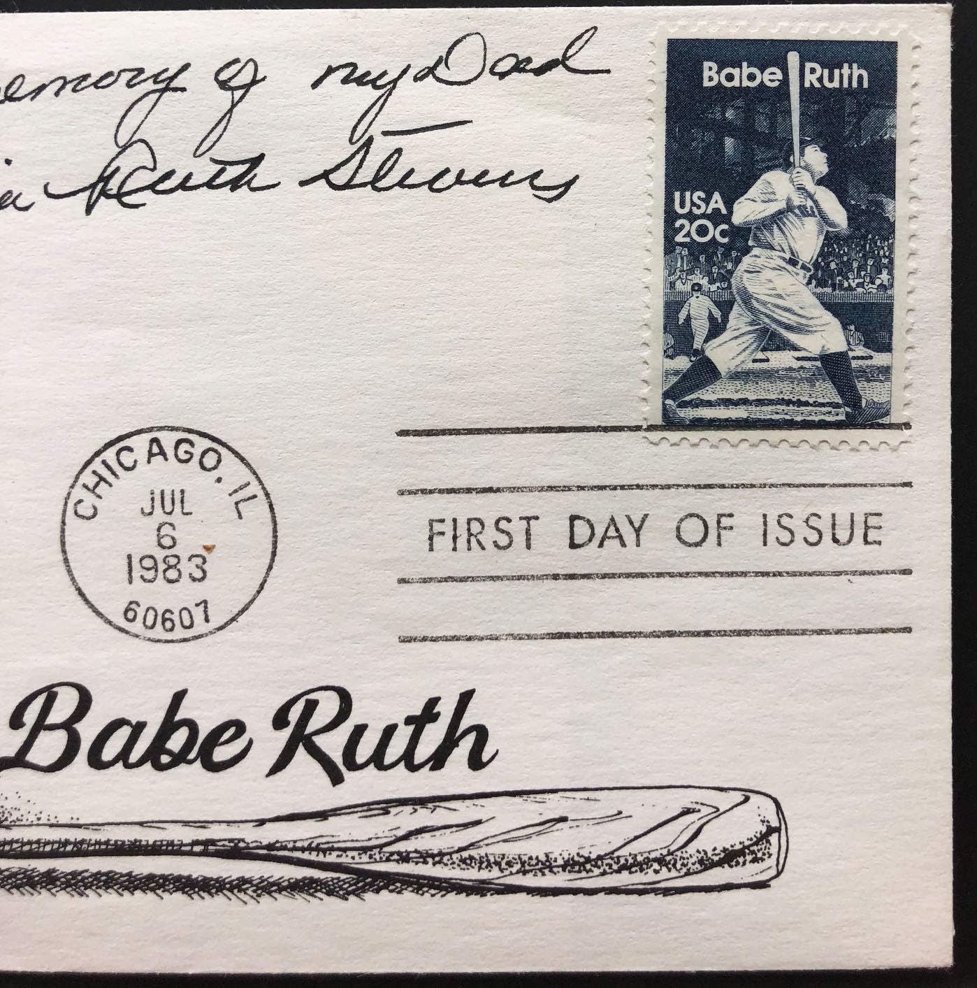 Tribute to Babe Ruth First Day Cover Stamp Baseball Limited Edition 12.5' Wide and 11' high