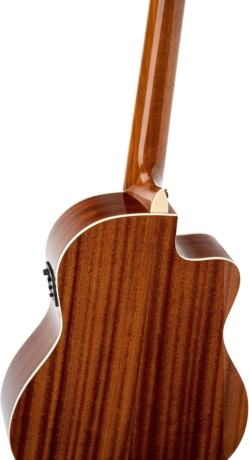 Ortega Guitars 6 String Family Series Pro Left-Handed Solid Top Acoustic-Electric Nylon Classical Guitar w/Bag, Full (RCE141NT-L)