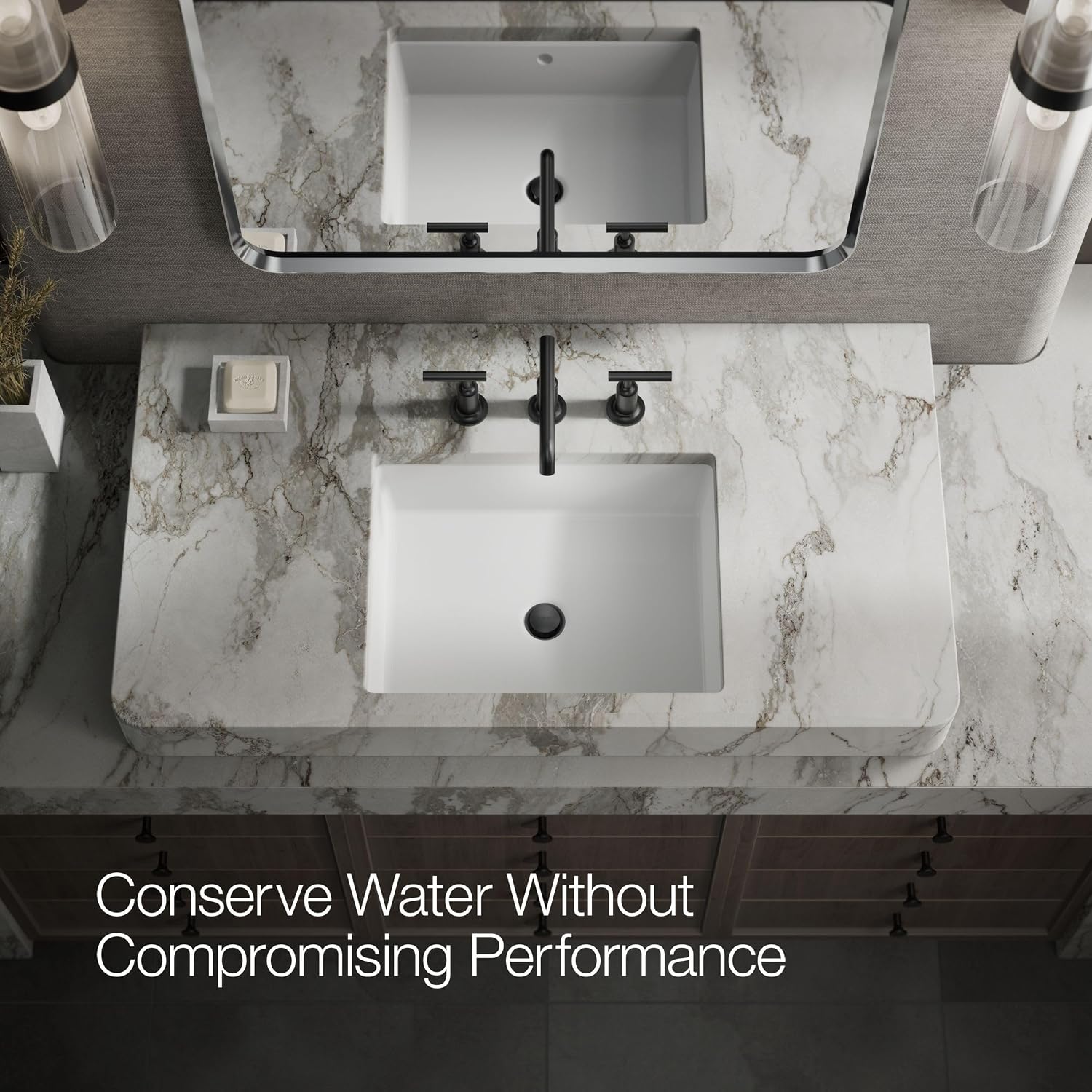 Kohler 14410-4-BL Purist® Widespread Bathroom Sink Faucet with Lever Handles, 1.2 gpm, Matte Black